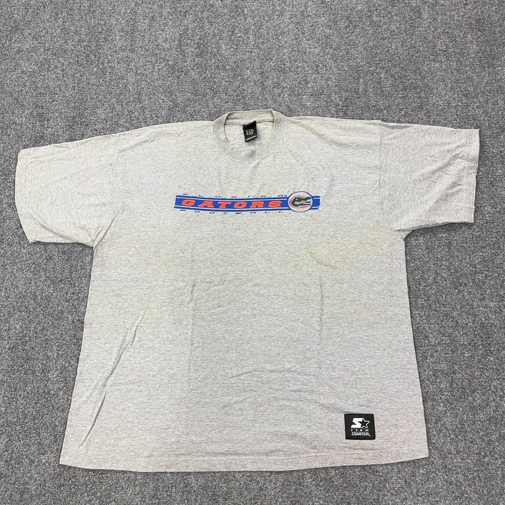 Vintage Florida Gators Shirt Mens XL Gray NCAA Football Starter Graphic Tee Top